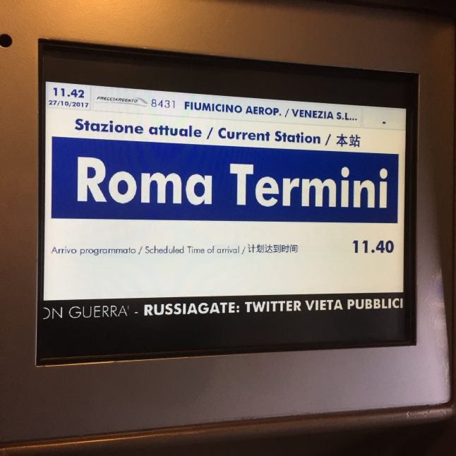 Arriving at Roma Termini station